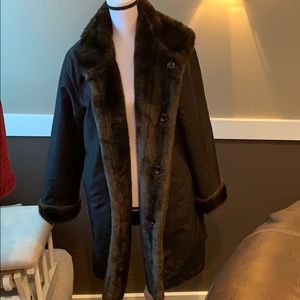 Faux Fur mink, reversible trench coat
